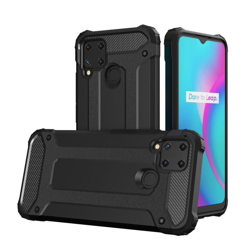 Hybrid Armor dėklas Realme 10 5G / Realme 9i 5G šarvuotas hibridinis dangtelis juodas Hybrid Armor dėklas Realme 10 5G / Realme 9i 5G šarvuotas hibridinis dangtelis juodas