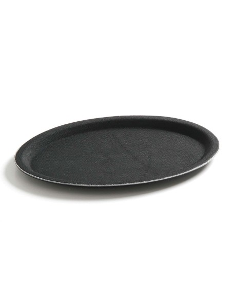 Neslystantis ovalus padavėjo padėklas 20x26,5cm - juodas Neslystantis ovalus padavėjo padėklas 20x26,5cm - juodas