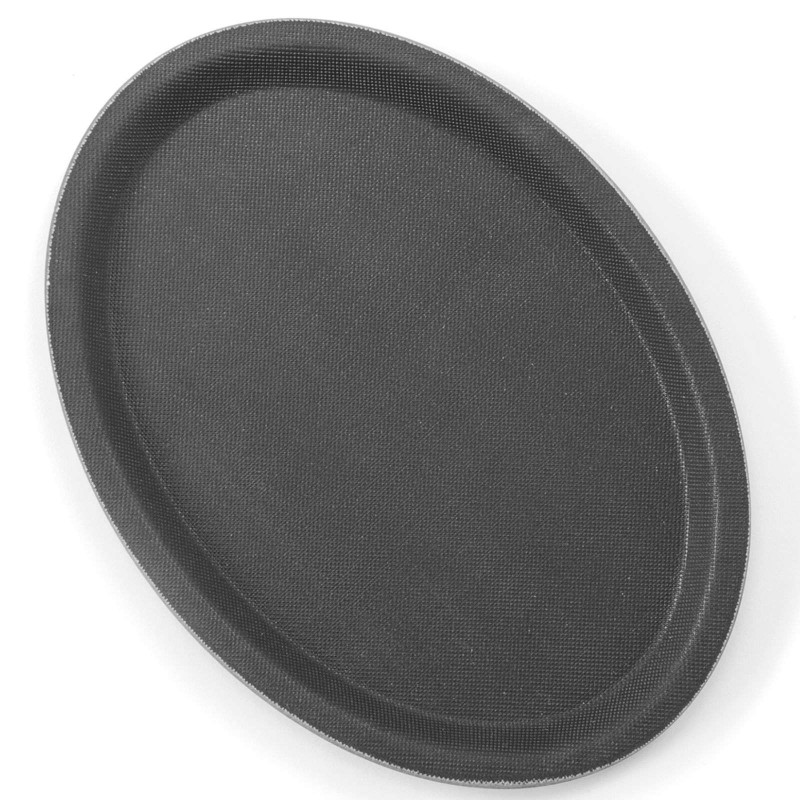 Neslystantis ovalus padavėjo padėklas 20x26,5cm - juodas