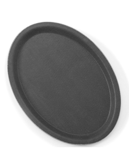 Neslystantis ovalus padavėjo padėklas 20x26,5cm - juodas Neslystantis ovalus padavėjo padėklas 20x26,5cm - juodas