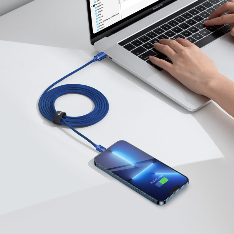 Kabelio laidas greitam įkrovimui ir duomenų perdavimui USB-C USB-C 100W 2m mėlynas