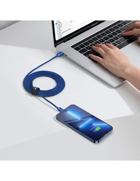 Kabelio laidas greitam įkrovimui ir duomenų perdavimui USB-C USB-C 100W 2m mėlynas Kabelio laidas greitam įkrovimui ir duomenų perdavimui USB-C USB-C 100W 2m mėlynas