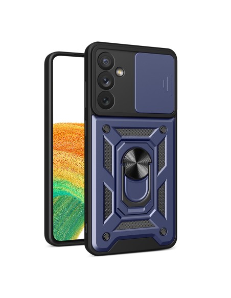 Hybrid Armor Camshield Dėklas, skirtas Samsung Galaxy A34 5G Armored Cover with Camera Protector Blue