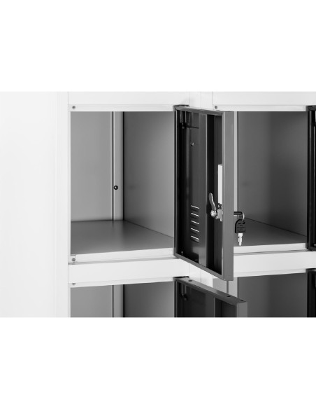 Spintelė su spintelėmis, metalinė, rūbinei, 15 spintelių raktui Spintelė su spintelėmis, metalinė, rūbinei, 15 spintelių raktui