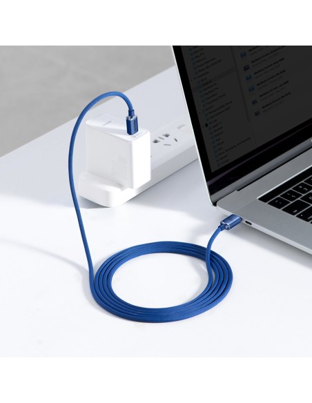 Kabelio laidas greitam įkrovimui ir duomenų perdavimui USB-C USB-C 100W 2m mėlynas Kabelio laidas greitam įkrovimui ir duomenų perdavimui USB-C USB-C 100W 2m mėlynas