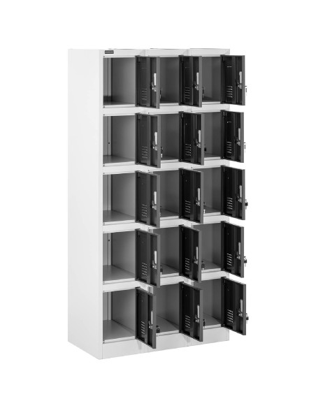 Spintelė su spintelėmis, metalinė, rūbinei, 15 spintelių raktui Spintelė su spintelėmis, metalinė, rūbinei, 15 spintelių raktui