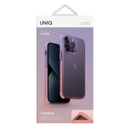 Uniq Combat Duo dėklas, skirtas iPhone 14 Pro - alyvinė ir rožinė