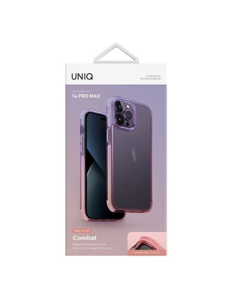 Uniq Combat Duo dėklas, skirtas iPhone 14 Pro Max - alyvinė ir rožinė Uniq Combat Duo dėklas, skirtas iPhone 14 Pro Max - alyvinė ir rožinė