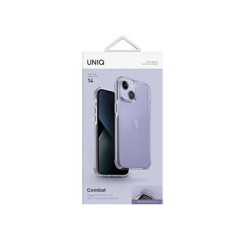 Uniq Combat dėklas iPhone 14 - alyvinė