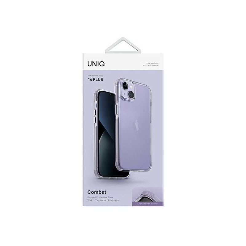 Uniq Combat dėklas iPhone 14 Plus - alyvinė