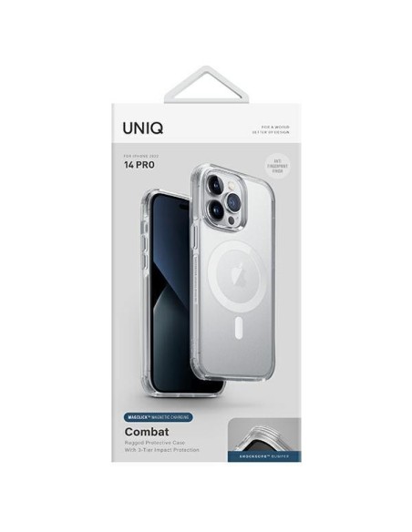 UNIQ Combat Magclick įkrovimo dėklas iPhone 14 Pro - skaidrus