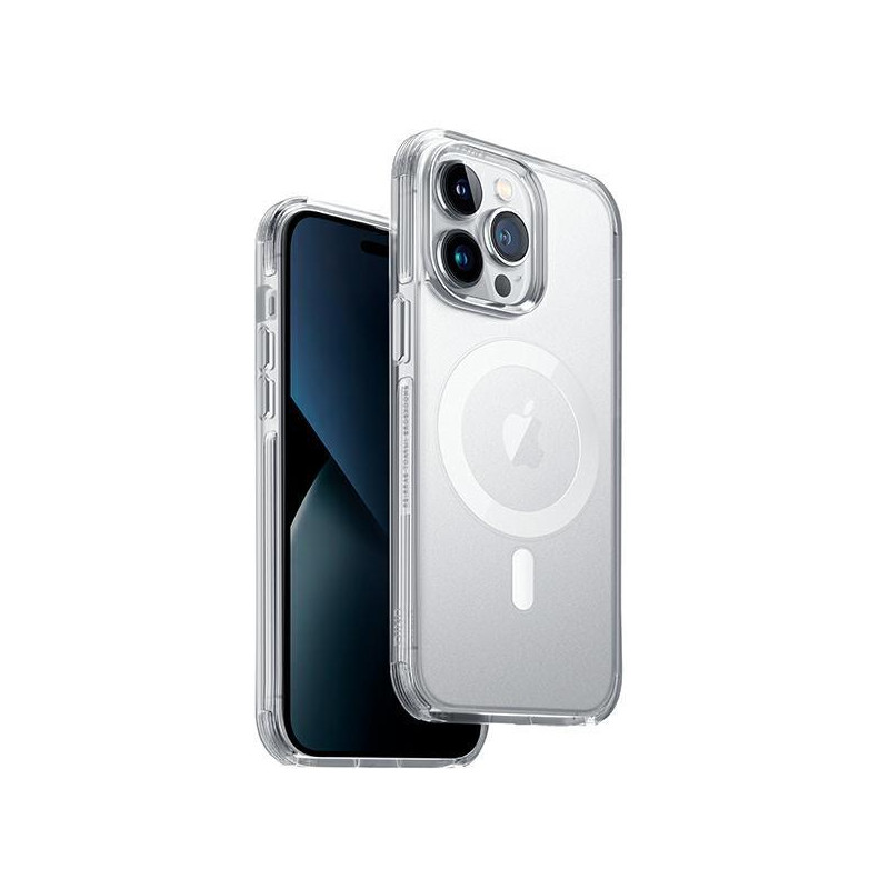 UNIQ Combat Magclick įkrovimo dėklas, skirtas iPhone 14 Pro Max - skaidrus UNIQ Combat Magclick įkrovimo dėklas, skirtas iPhone 14 Pro Max - skaidrus