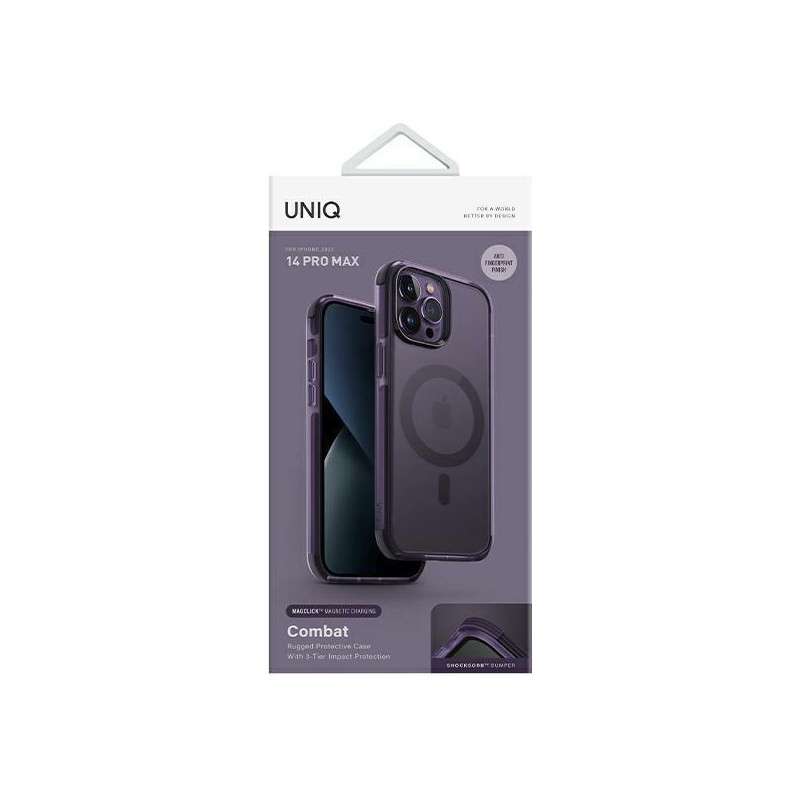 UNIQ Combat Magclick įkrovimo dėklas, skirtas iPhone 14 Pro Max - violetinė
