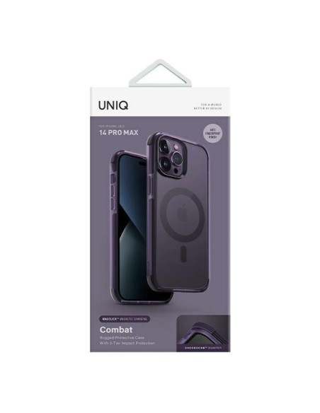 UNIQ Combat Magclick įkrovimo dėklas, skirtas iPhone 14 Pro Max - violetinė