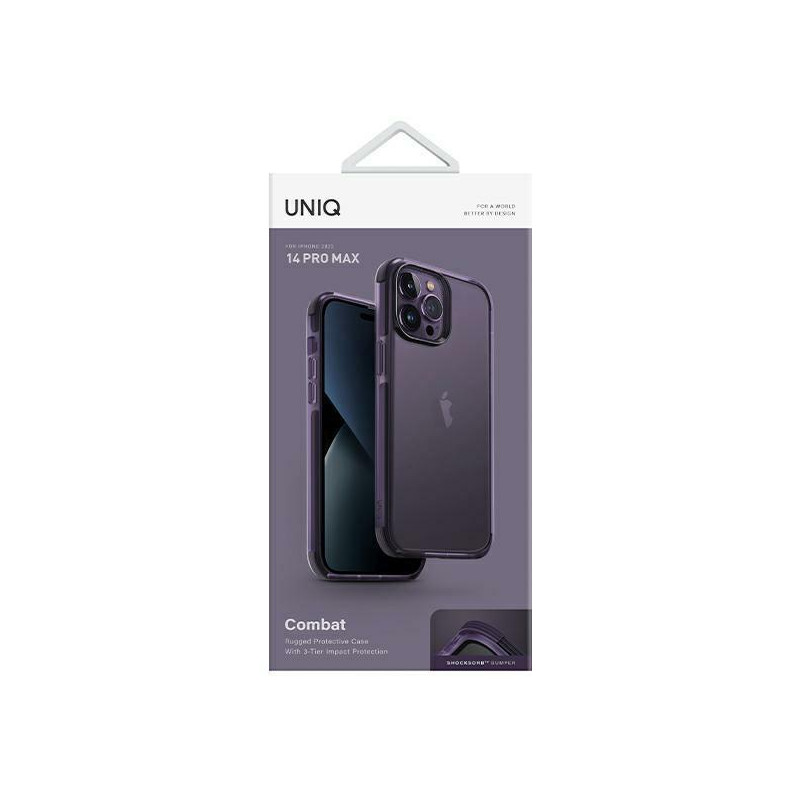 Uniq Combat dėklas, skirtas iPhone 14 Pro Max - violetinė