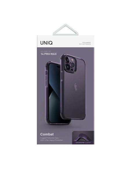 Uniq Combat dėklas, skirtas iPhone 14 Pro Max - violetinė Uniq Combat dėklas, skirtas iPhone 14 Pro Max - violetinė