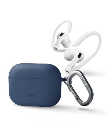 Uniq Nexo dėklas, skirtas AirPods Pro 2 + ausų kabliukai - mėlynas Uniq Nexo dėklas, skirtas AirPods Pro 2 + ausų kabliukai - mėlynas