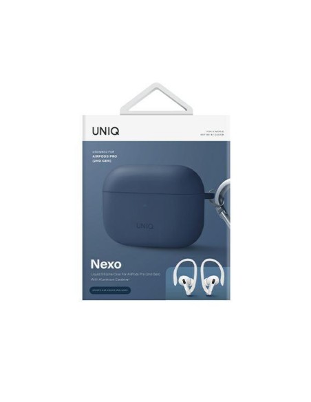 Uniq Nexo dėklas, skirtas AirPods Pro 2 + ausų kabliukai - mėlynas Uniq Nexo dėklas, skirtas AirPods Pro 2 + ausų kabliukai - mėlynas