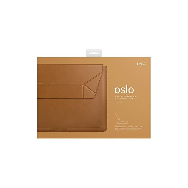 UNIQ Oslo dėklas 14" nešiojamam kompiuteriui - rudas