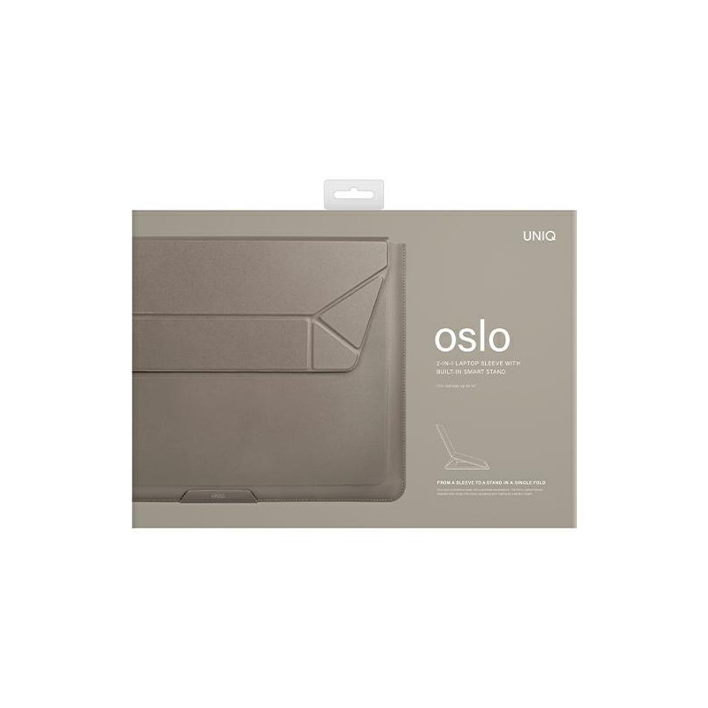 UNIQ Oslo dėklas skirtas 14" nešiojamam kompiuteriui - pilkos spalvos