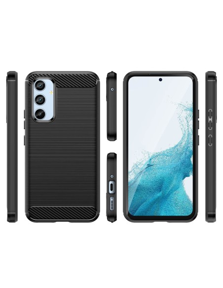 Carbon Case dėklas Samsung Galaxy A54 5G lankstus silikoninis anglies dangtelis juodas Carbon Case dėklas Samsung Galaxy A54 5G lankstus silikoninis anglies dangtelis juodas