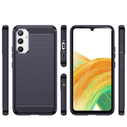 Carbon Case dėklas Samsung Galaxy A54 5G lankstus silikoninis anglies dangtelis mėlynas