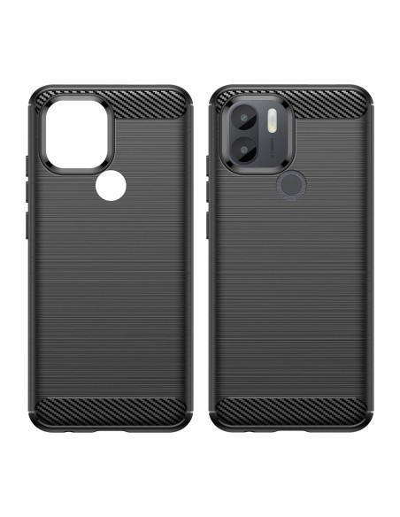 Carbon Case dėklas Xiaomi Redmi A1+ lankstus silikoninis anglies dangtelis juodas Carbon Case dėklas Xiaomi Redmi A1+ lankstus silikoninis anglies dangtelis juodas