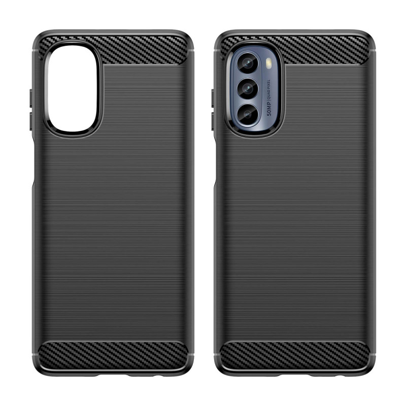Anglies dėklas, skirtas Motorola Moto G62 5G lankstus silikoninis anglies dangtelis juodas Anglies dėklas, skirtas Motorola Moto G62 5G lankstus silikoninis anglies dangtelis juodas