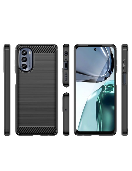 Anglies dėklas, skirtas Motorola Moto G62 5G lankstus silikoninis anglies dangtelis juodas