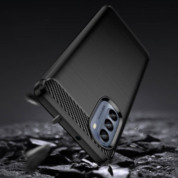 Anglies dėklas, skirtas Motorola Moto G62 5G lankstus silikoninis anglies dangtelis juodas