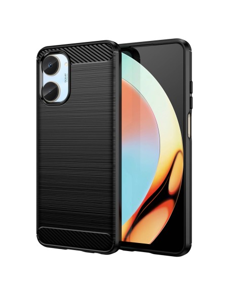 Carbon Case dėklas Realme 10 lanksčiam silikoniniam anglies dangčiui juodas Carbon Case dėklas Realme 10 lanksčiam silikoniniam anglies dangčiui juodas