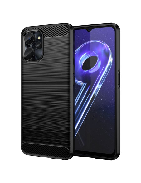 Anglies dėklas, skirtas Realme 10 5G / Realme 9i 5G lankstus silikoninis anglies dangtelis juodas