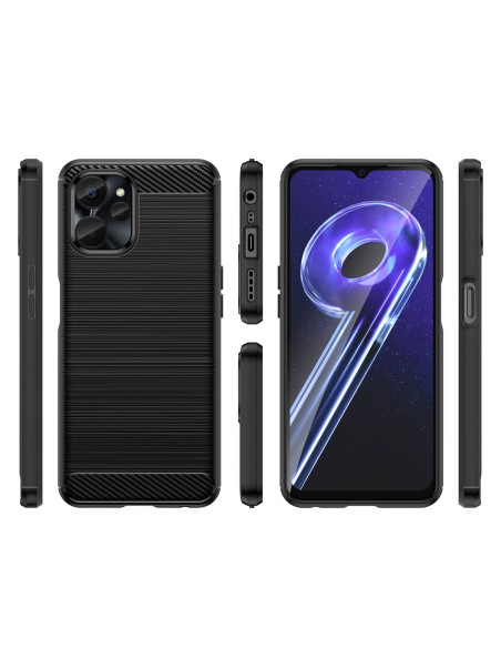 Anglies dėklas, skirtas Realme 10 5G / Realme 9i 5G lankstus silikoninis anglies dangtelis juodas