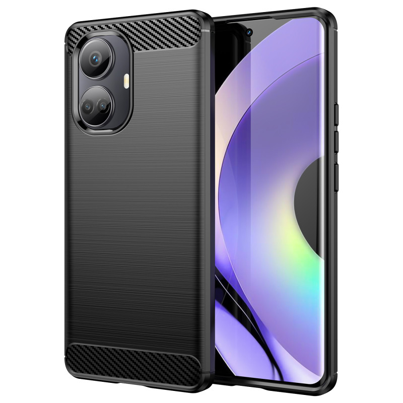 Carbon Case dėklas skirtas Realme 10 Pro lankstus silikoninis anglies dangtelis juodas Carbon Case dėklas skirtas Realme 10 Pro lankstus silikoninis anglies dangtelis juodas