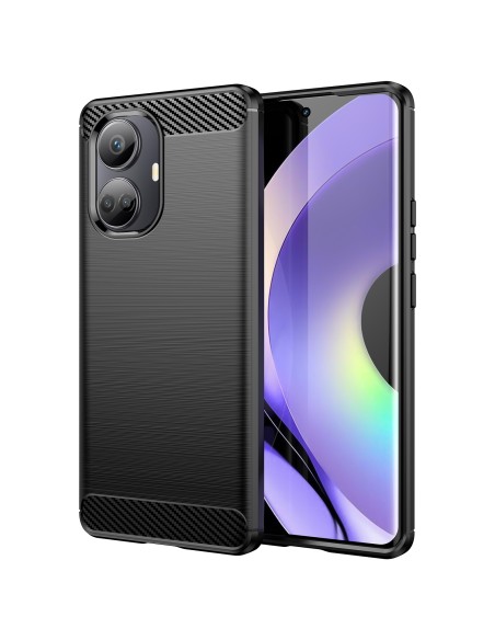 Carbon Case dėklas skirtas Realme 10 Pro lankstus silikoninis anglies dangtelis juodas