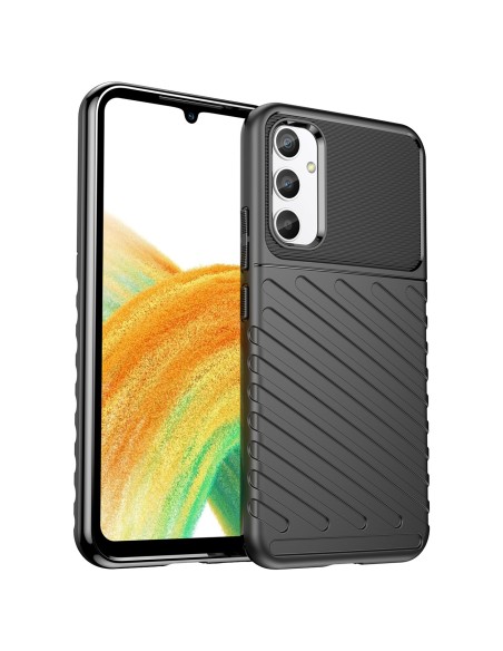 Thunder Case dėklas Samsung Galaxy A34 5G silikoniniu šarvuotu dangteliu juodas