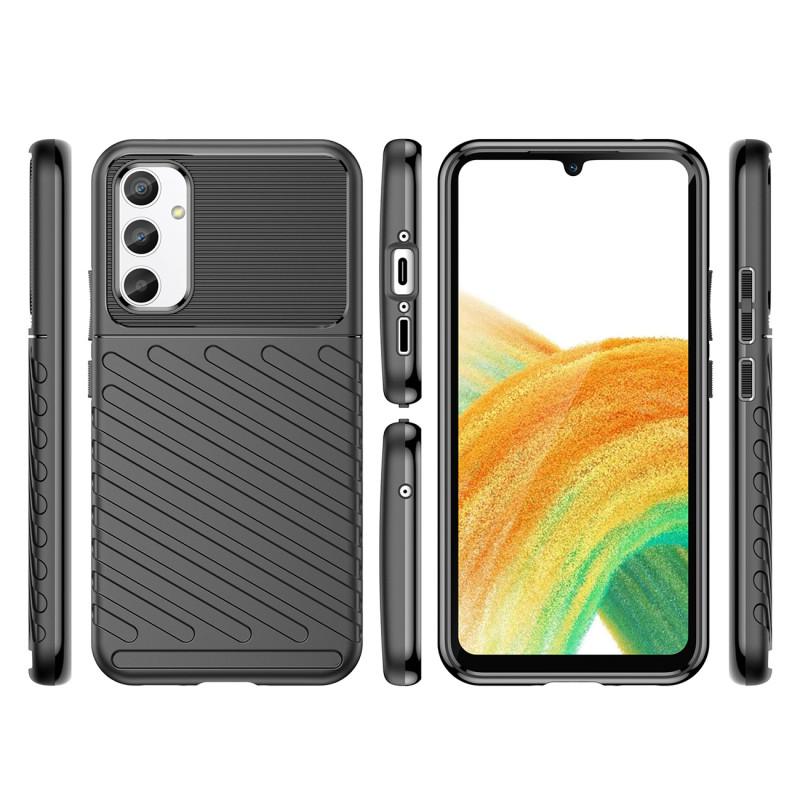 Thunder Case dėklas Samsung Galaxy A34 5G silikoniniu šarvuotu dangteliu juodas