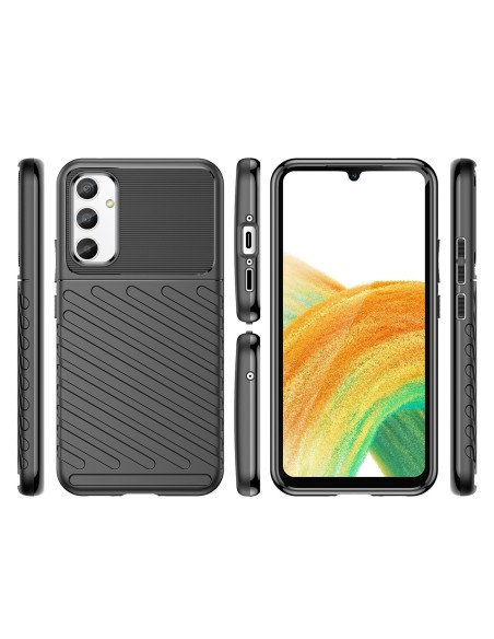 Thunder Case dėklas Samsung Galaxy A34 5G silikoniniu šarvuotu dangteliu juodas