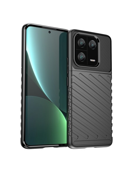 Thunder Case dėklas skirtas Xiaomi 13 Pro, silikoninis šarvuotas dangtelis, juodas