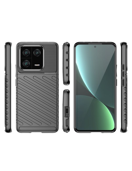Thunder Case dėklas skirtas Xiaomi 13 Pro, silikoninis šarvuotas dangtelis, juodas