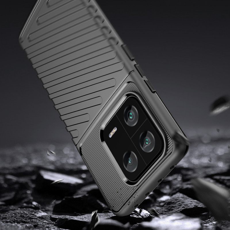 Thunder Case dėklas skirtas Xiaomi 13 Pro, silikoninis šarvuotas dangtelis, juodas