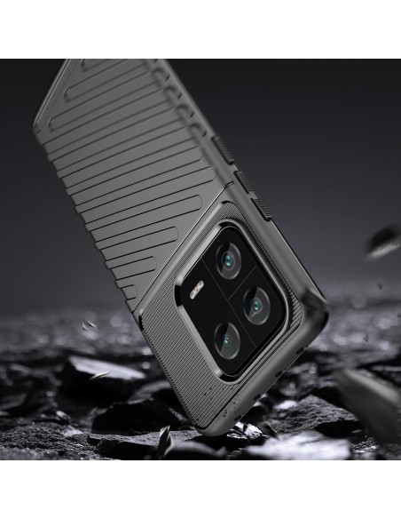 Thunder Case dėklas skirtas Xiaomi 13 Pro, silikoninis šarvuotas dangtelis, juodas