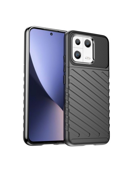 Thunder Case dėklas Xiaomi 13 silikoniniu šarvuotu dangteliu, juodas Thunder Case dėklas Xiaomi 13 silikoniniu šarvuotu dangteliu, juodas