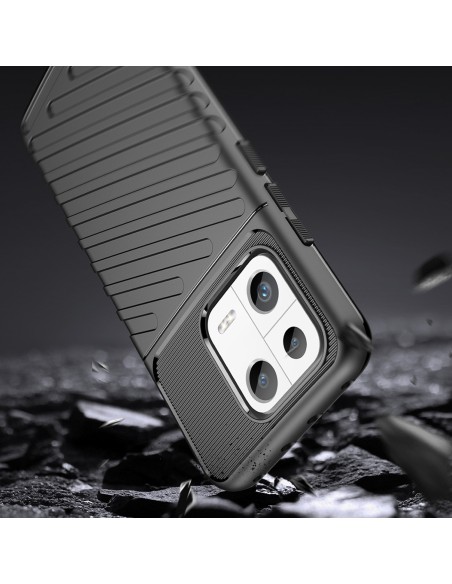 Thunder Case dėklas Xiaomi 13 silikoniniu šarvuotu dangteliu, juodas Thunder Case dėklas Xiaomi 13 silikoniniu šarvuotu dangteliu, juodas