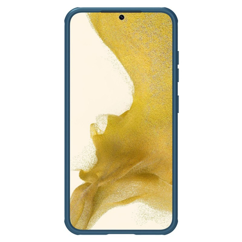 Nillkin Super Frosted Shield Pro dėklas Samsung Galaxy S23+ šarvuotas dangtelis + telefono stovas mėlynas