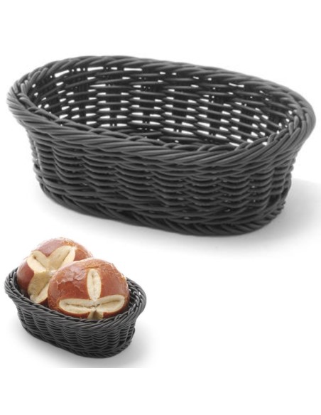 Duonos krepšelis ovalus polipropileno juodas 190x120x60 mm - Hendi 426777