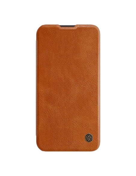 Nillkin Qin Leather Pro Case Dėklas, skirtas Samsung Galaxy S23+ dangtelis su apverčiama kameros apsauga, ruda Nillkin Qin Leather Pro Case Dėklas, skirtas Samsung Galaxy S23+ dangtelis su apverčiama kameros apsauga, ruda