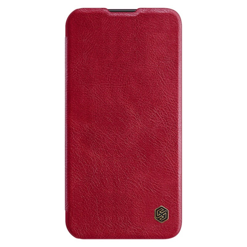 Nillkin Qin Leather Pro Case Dėklas, skirtas Samsung Galaxy S23+ Dangtelis su apverčiama fotoaparato apsauga raudona
