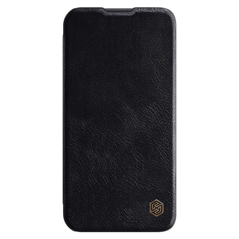 Nillkin Qin Leather Pro Case Dėklas, skirtas Samsung Galaxy S23+ Dangtelis su apverčiama fotoaparato apsauga juoda