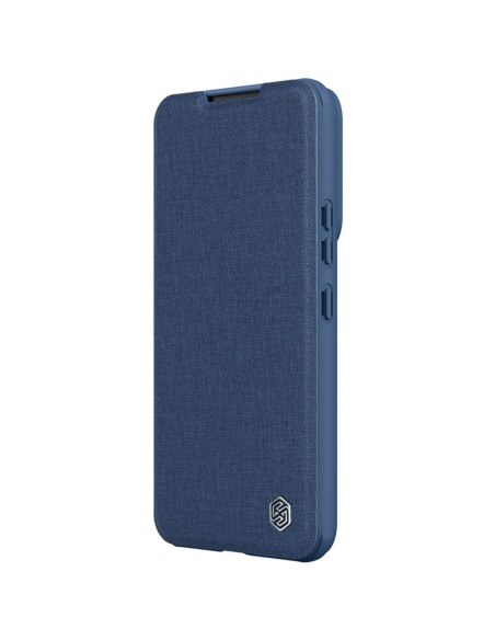 Nillkin Qin Cloth Pro Case Case Dėklas, skirtas Samsung Galaxy S23+ Dangtelis su Flip Camera Protector Blue